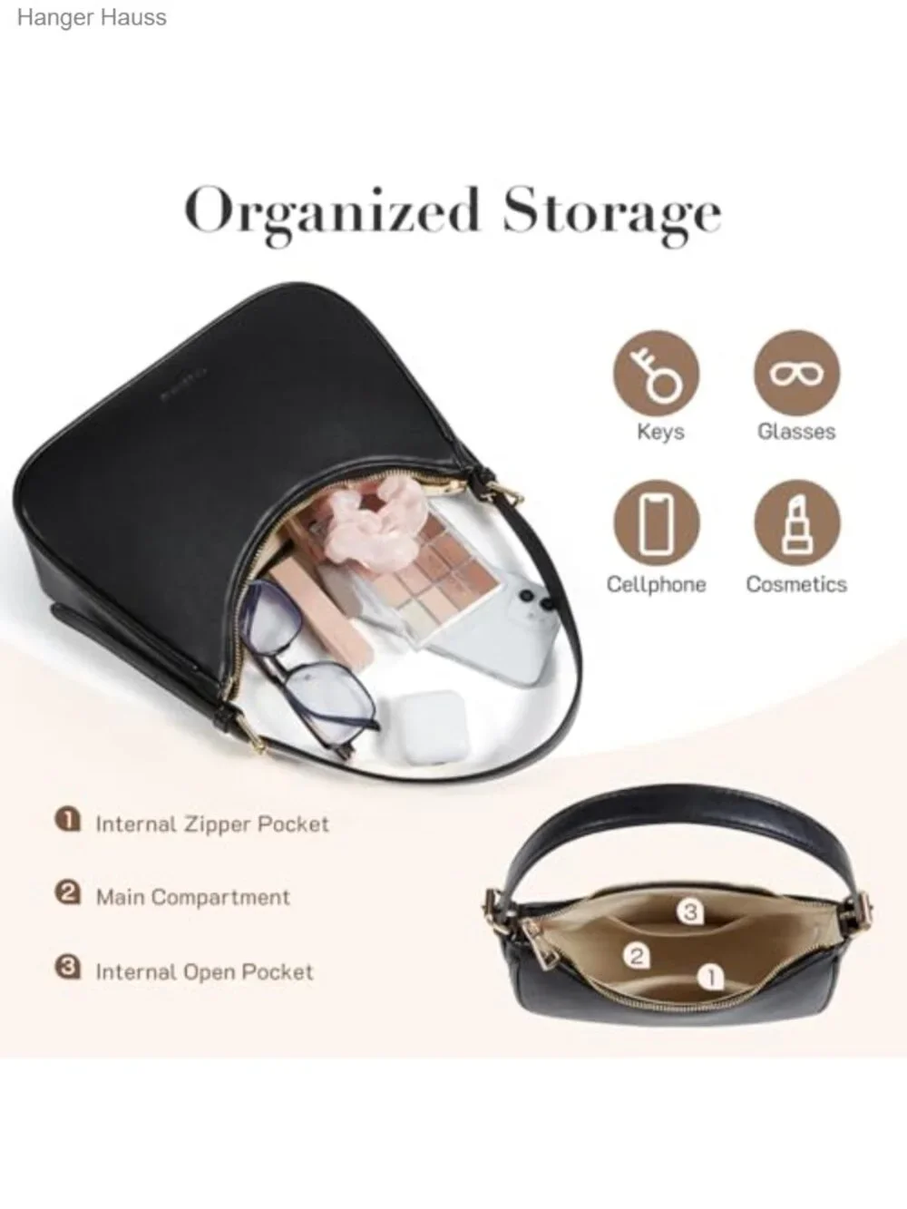 Shoulder Bag Small Handbags Vegan Leather PU Hobo Cute Clutch Purse Women